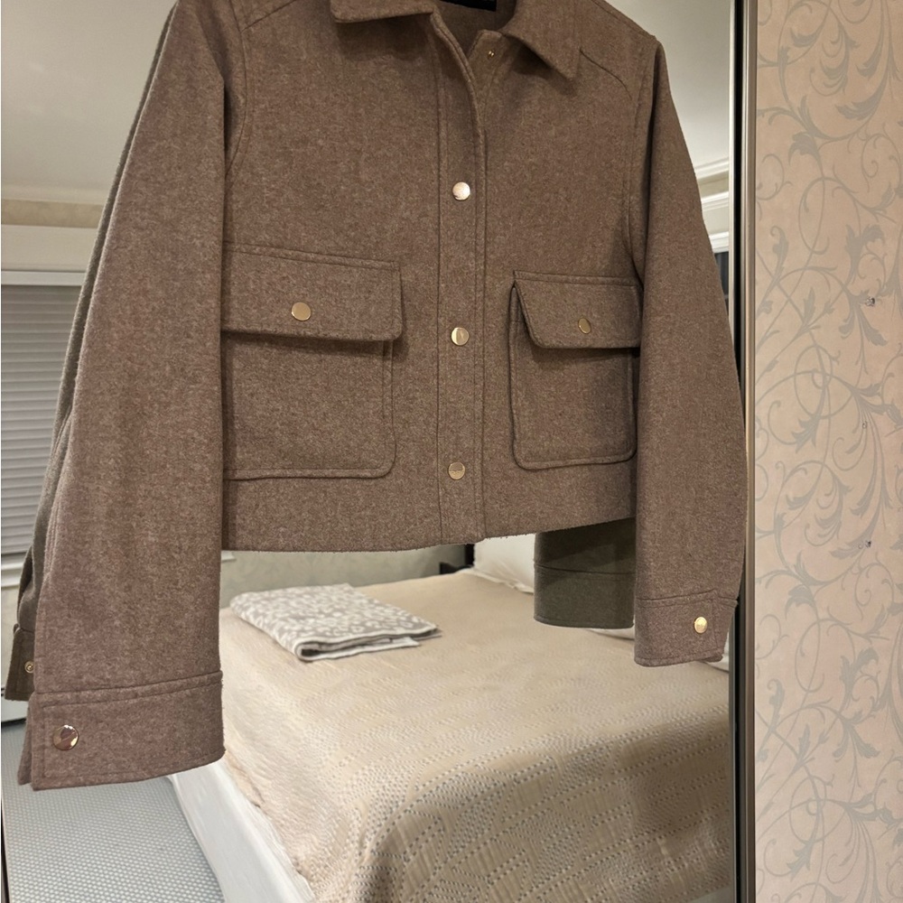 Women’s Light Brown Wool Cropped Jacket